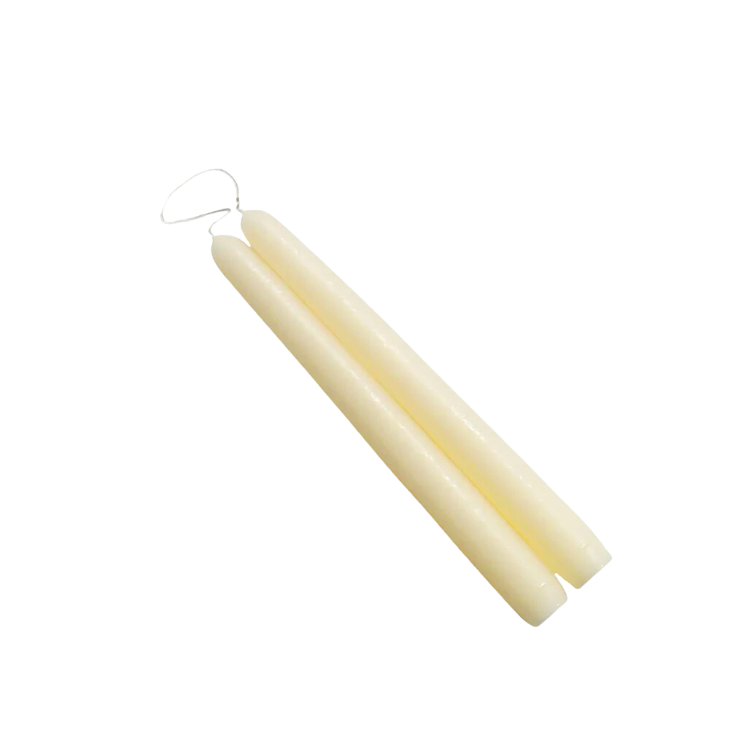 12 inch Off White Taper Candle Pair